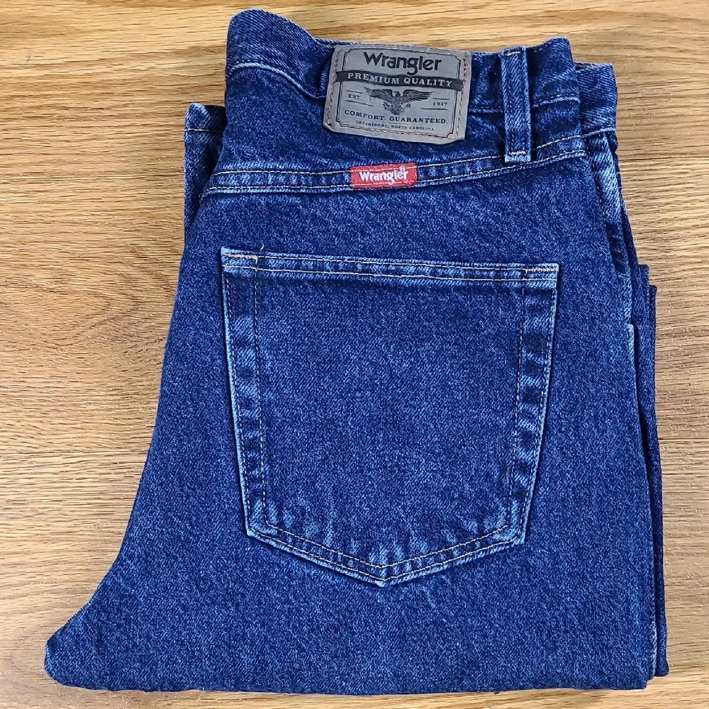 WRANGLER VINTAGE PREMIUM MENS STRAIGHT LIKE NEW DENIM BLUE JEANS 32x30